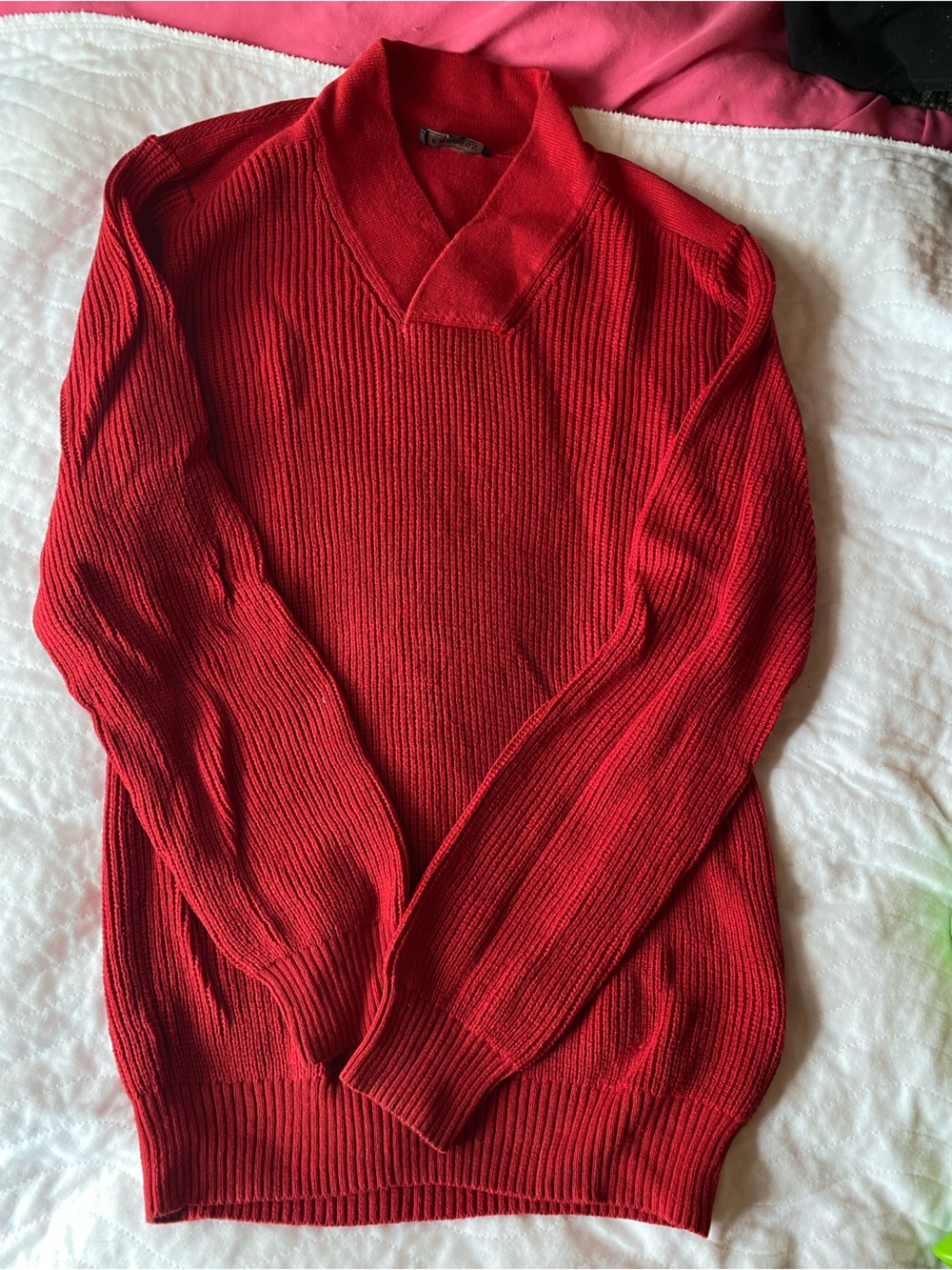 Express Bright Red Ribbed Sweater